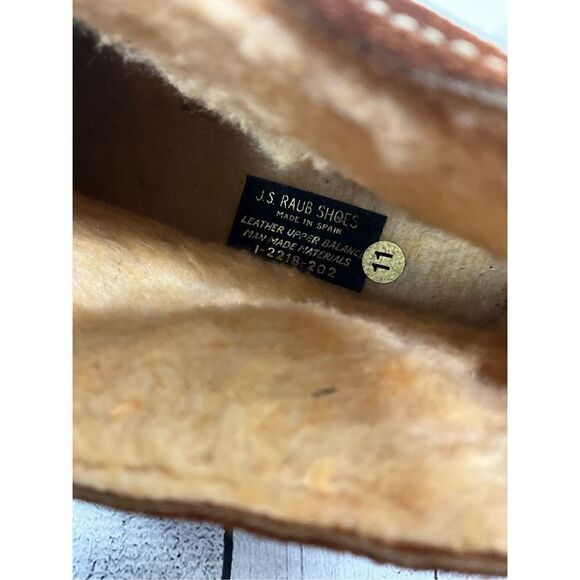 VINTAGE 50/60’s RARE J. S. RAUB Suede Sherpa lined shoes boots - Picture 8 of 8